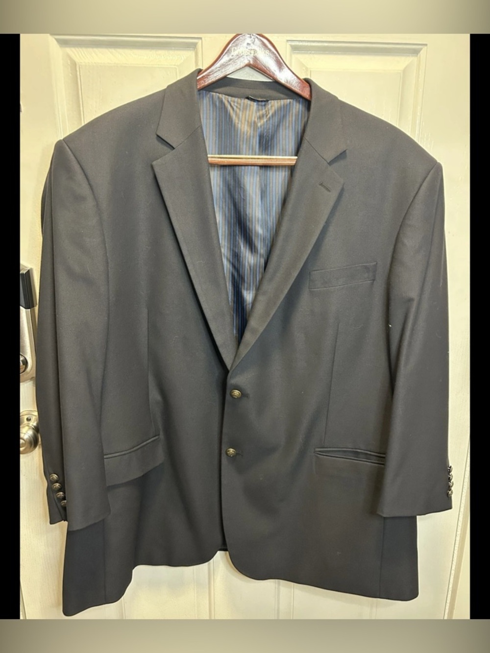 CM Gold Series Navy Blue Blazer Sport Coat Jacket Men’s 54R Brass Crest Buttons